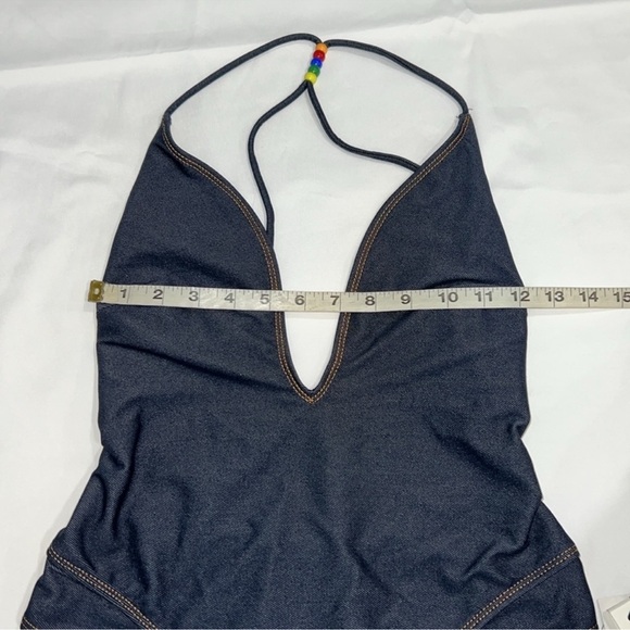Rip Curl Dalias Denim Skimpy One Piece Swimsuit, SMALL - Picture 7 of 11